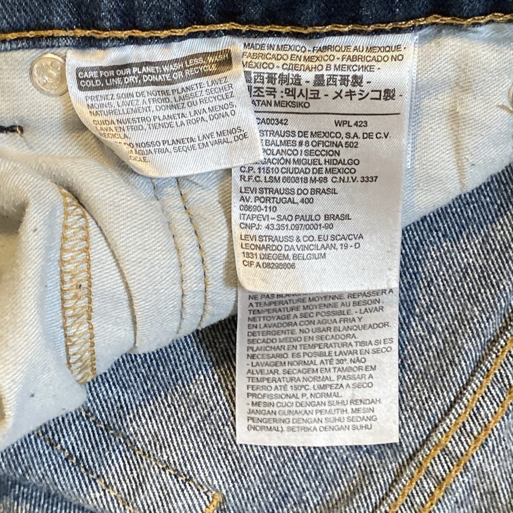 Levis 505 Blue Jeans Mens Regular Fit Straight Leg 36 X 30 - Picture 12 of 16